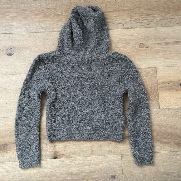Skims Teddy Cropped Fleece Hoodie Girls Size 12/14 Gray Full Zip Sweatshirt *X1 - Picture 3 of 3